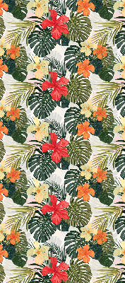 Store intérieur fenêtre pour fleurs et feuilles tropicales