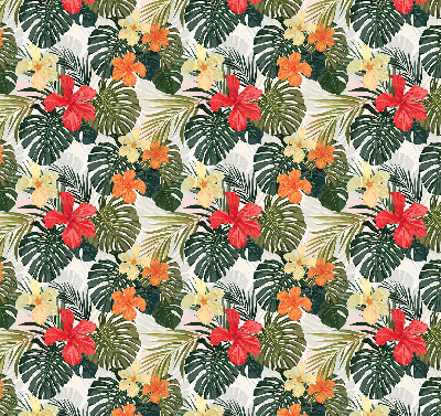 Store intérieur fenêtre pour fleurs et feuilles tropicales