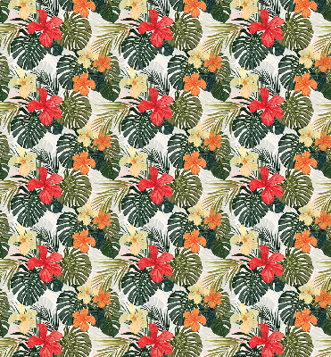 Store intérieur fenêtre pour fleurs et feuilles tropicales