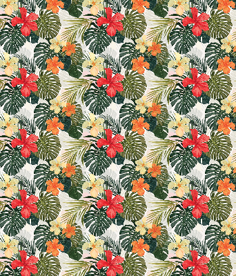 Store intérieur fenêtre pour fleurs et feuilles tropicales