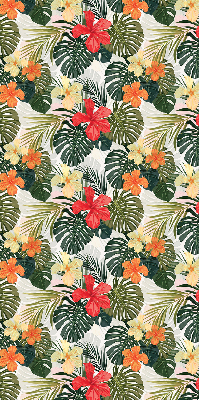 Store intérieur fenêtre pour fleurs et feuilles tropicales