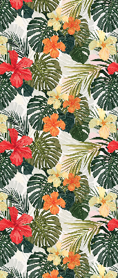 Store intérieur fenêtre pour fleurs et feuilles tropicales