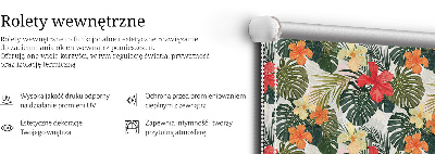Store intérieur fenêtre pour fleurs et feuilles tropicales