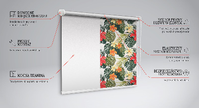 Store intérieur fenêtre pour fleurs et feuilles tropicales