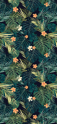 Store enrouleur avec feuilles et fleurs tropicales