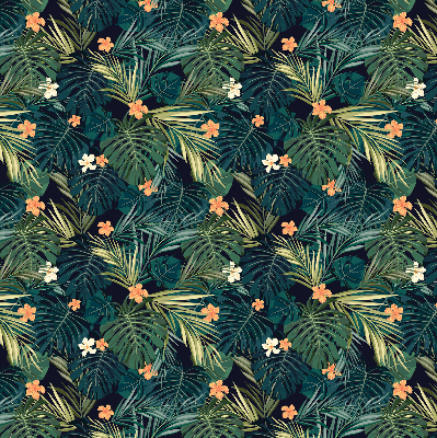 Store enrouleur avec feuilles et fleurs tropicales