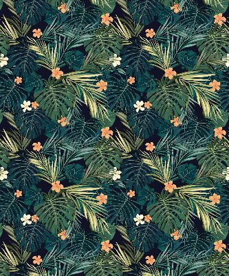Store enrouleur avec feuilles et fleurs tropicales