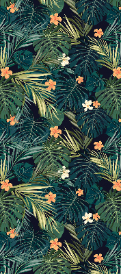 Store enrouleur avec feuilles et fleurs tropicales