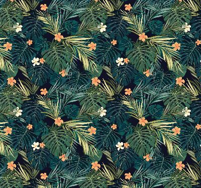 Store enrouleur avec feuilles et fleurs tropicales