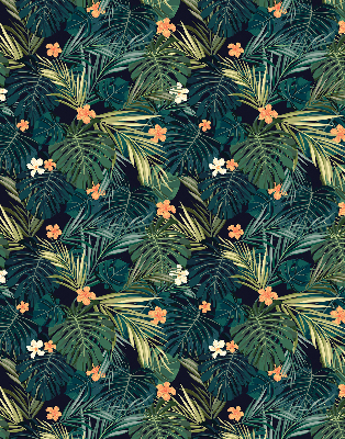 Store enrouleur avec feuilles et fleurs tropicales