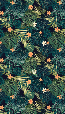 Store enrouleur avec feuilles et fleurs tropicales