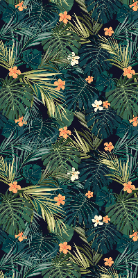 Store enrouleur avec feuilles et fleurs tropicales