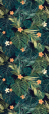 Store enrouleur avec feuilles et fleurs tropicales