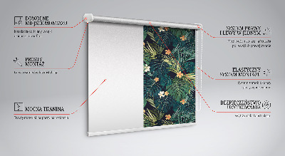Store enrouleur avec feuilles et fleurs tropicales