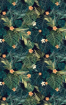 Store enrouleur avec feuilles et fleurs tropicales