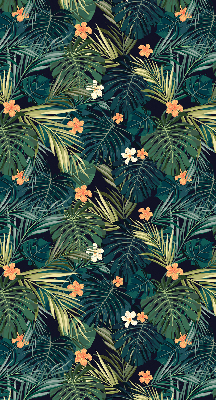 Store enrouleur avec feuilles et fleurs tropicales