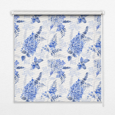 Store intérieur fleurs bleues