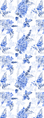Store intérieur fleurs bleues
