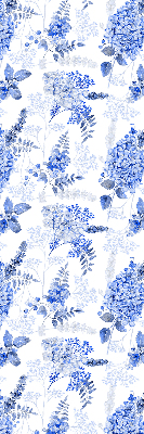 Store intérieur fleurs bleues