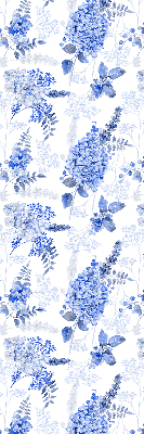 Store intérieur fleurs bleues