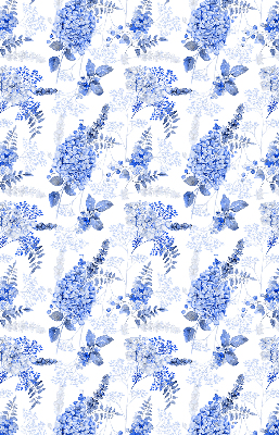 Store intérieur fleurs bleues