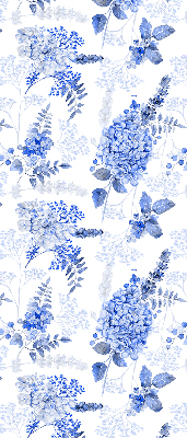 Store intérieur fleurs bleues