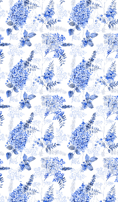 Store intérieur fleurs bleues