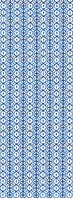 Store intérieur avec formes bleues