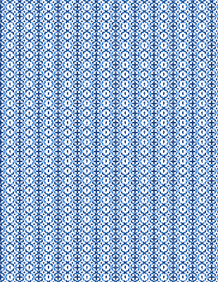 Store intérieur avec formes bleues