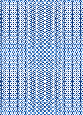 Store intérieur avec formes bleues