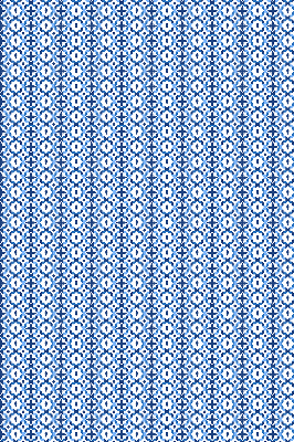 Store intérieur avec formes bleues