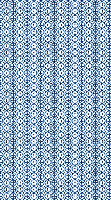 Store intérieur avec formes bleues