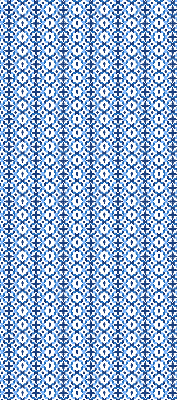 Store intérieur avec formes bleues