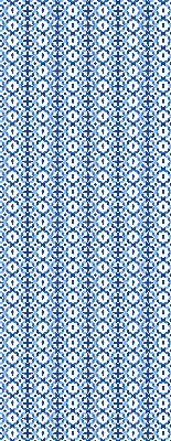 Store intérieur avec formes bleues
