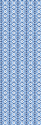 Store intérieur avec formes bleues