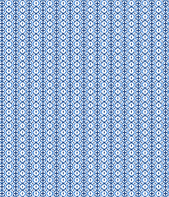 Store intérieur avec formes bleues