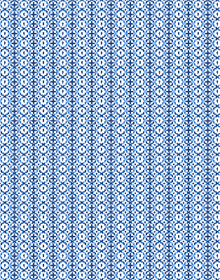 Store intérieur avec formes bleues