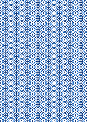 Store intérieur avec formes bleues