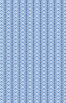 Store intérieur avec formes bleues