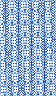 Store intérieur avec formes bleues