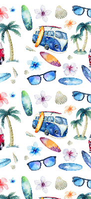 Voitures et palmiers à Hawaï dans le style Store intérieur fenêtre