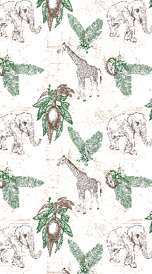 Store enrouleur avec motifs de girafes, d’éléphants et de feuilles