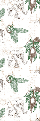 Store enrouleur avec motifs de girafes, d’éléphants et de feuilles