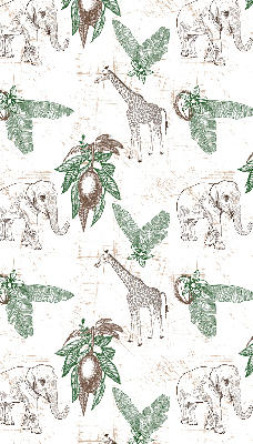 Store enrouleur avec motifs de girafes, d’éléphants et de feuilles