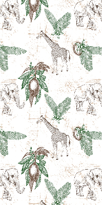 Store enrouleur avec motifs de girafes, d’éléphants et de feuilles