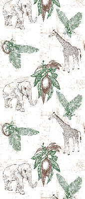 Store enrouleur avec motifs de girafes, d’éléphants et de feuilles