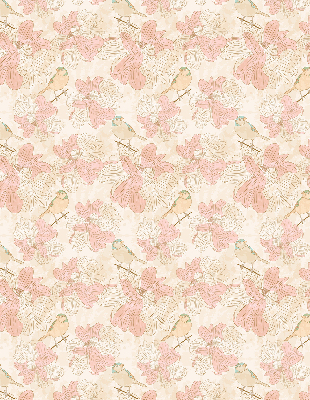Store intérieur des oiseaux parmi les fleurs