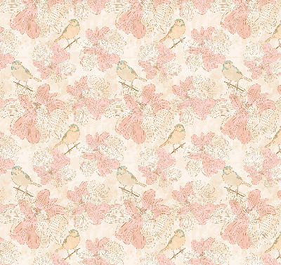 Store intérieur des oiseaux parmi les fleurs