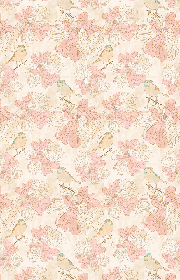 Store intérieur des oiseaux parmi les fleurs