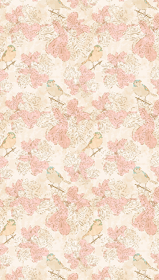 Store intérieur des oiseaux parmi les fleurs